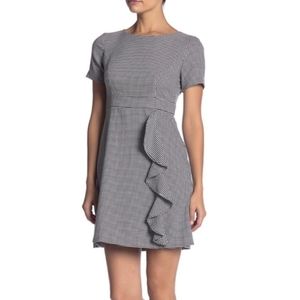 NEW Eliza J Houndstooth Ruffle Mini Dress size 6